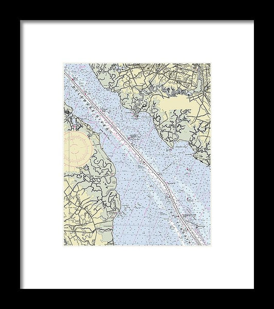 Delaware River And Dover Delaware Nautical Chart - Framed Print