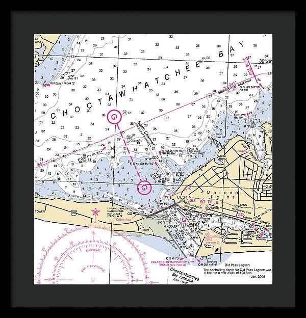 Destin-florida Nautical Chart - Framed Print