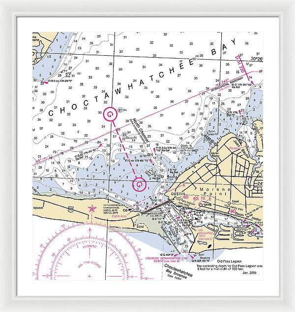 Destin-florida Nautical Chart - Framed Print