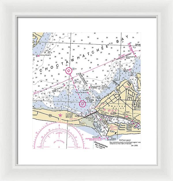 Destin-florida Nautical Chart - Framed Print