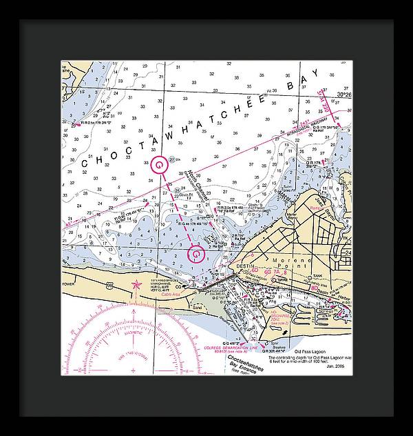 Destin-florida Nautical Chart - Framed Print