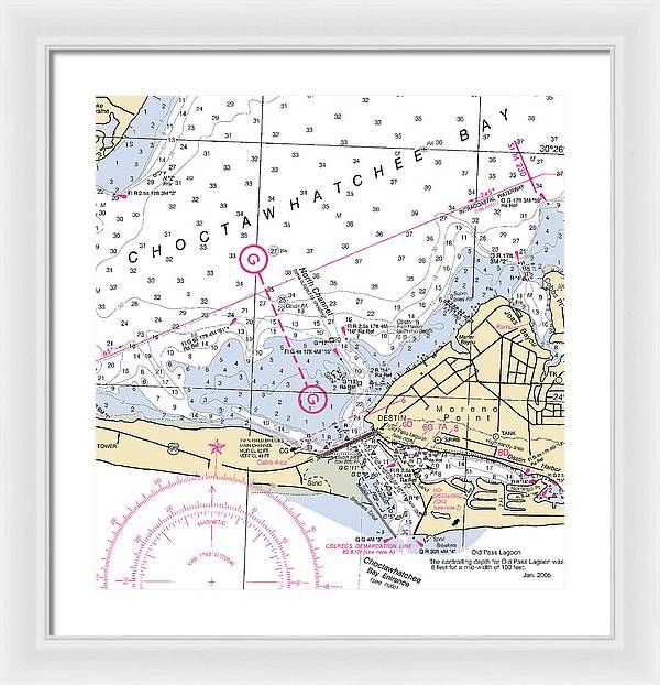 Destin-florida Nautical Chart - Framed Print