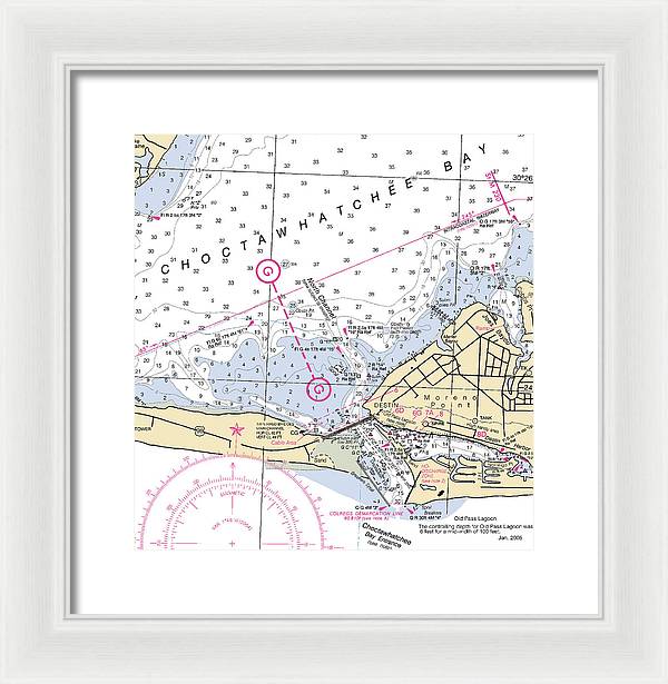 Destin-florida Nautical Chart - Framed Print