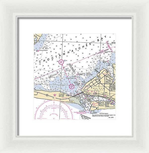 Destin-florida Nautical Chart - Framed Print