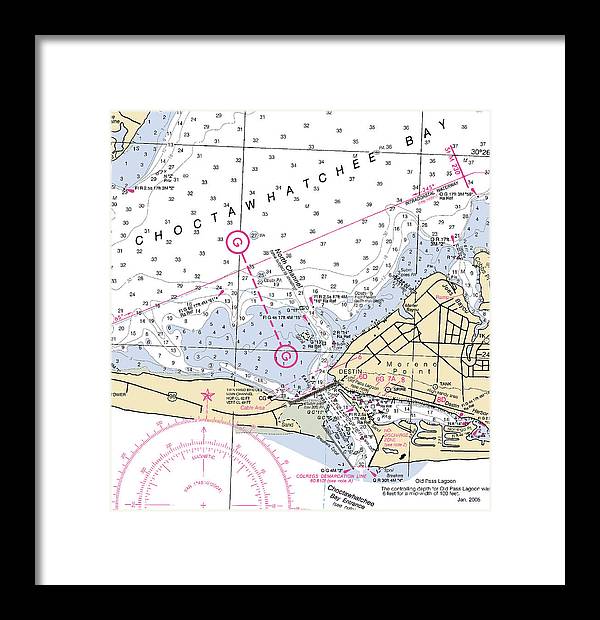 Destin-florida Nautical Chart - Framed Print