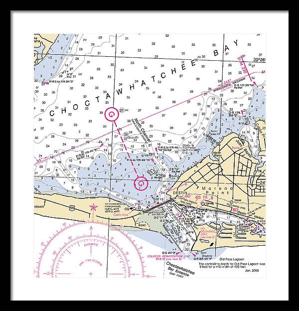 Destin-florida Nautical Chart - Framed Print