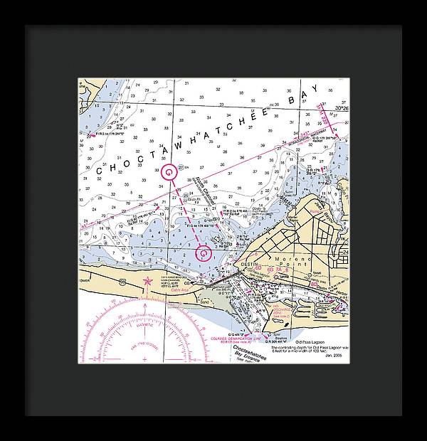 Destin-florida Nautical Chart - Framed Print