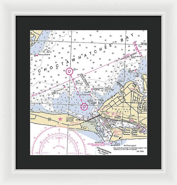 Destin-florida Nautical Chart - Framed Print