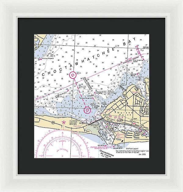 Destin-florida Nautical Chart - Framed Print