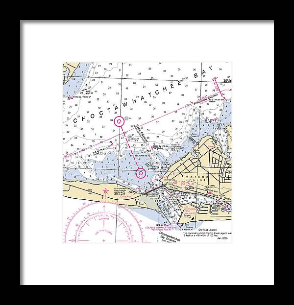 A beuatiful Framed Print of the Destin-Florida Nautical Chart by SeaKoast