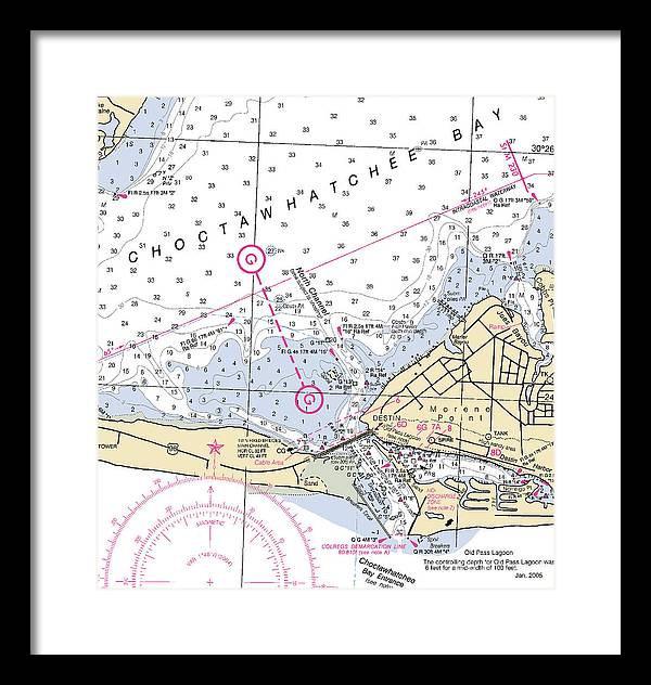 Destin-florida Nautical Chart - Framed Print