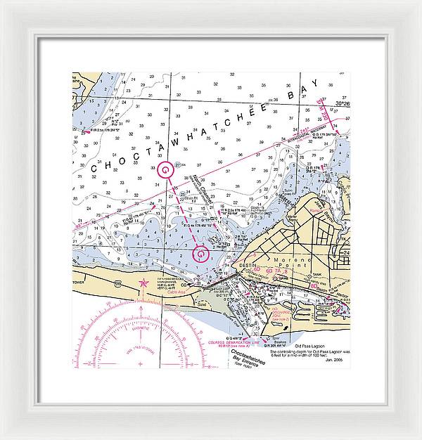 Destin-florida Nautical Chart - Framed Print