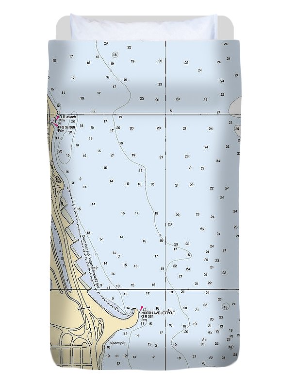 Diversey Harbor-lake Michigan Nautical Chart - Duvet Cover