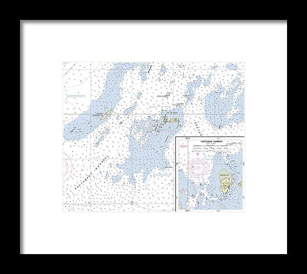 Dry Tortugas Florida Nautical Chart - Framed Print