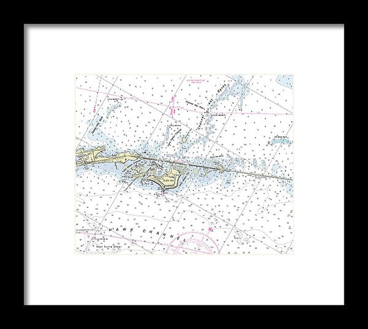 Duck Key Florida Nautical Chart - Framed Print