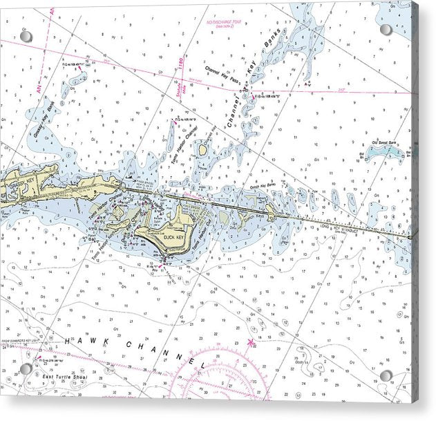 Duck Key Florida Nautical Chart - Acrylic Print