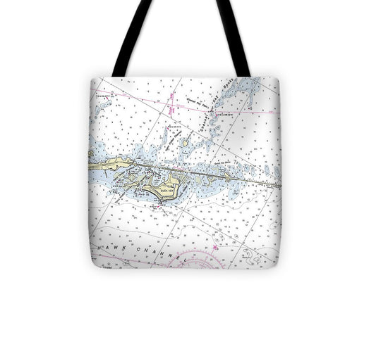 Duck Key Florida Nautical Chart Tote Bag