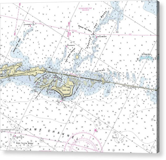 Duck Key Florida Nautical Chart  Acrylic Print