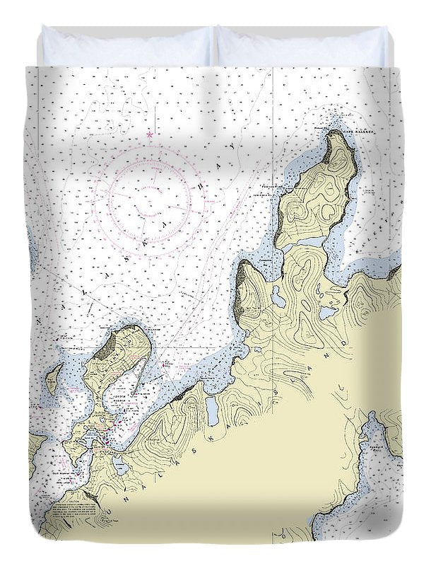 Dutch Harbor Alaska Nautical Chart - Duvet Cover