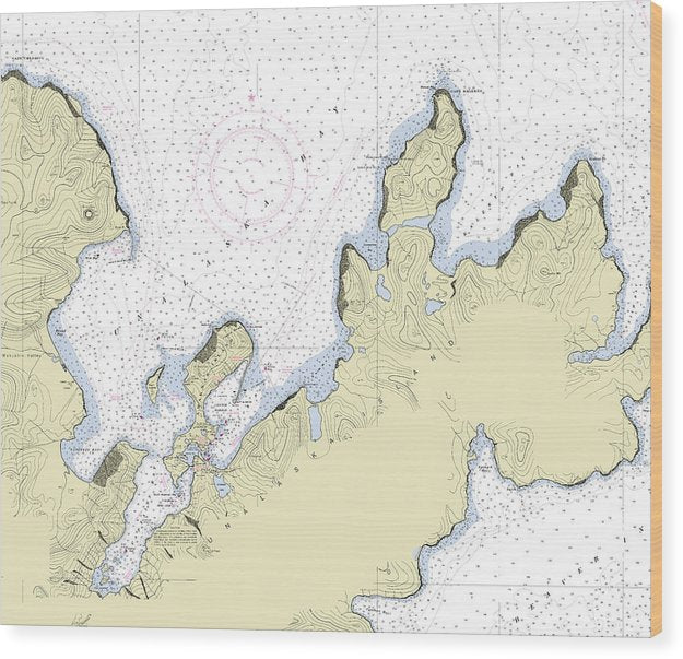 Dutch Harbor Alaska Nautical Chart Wood Print