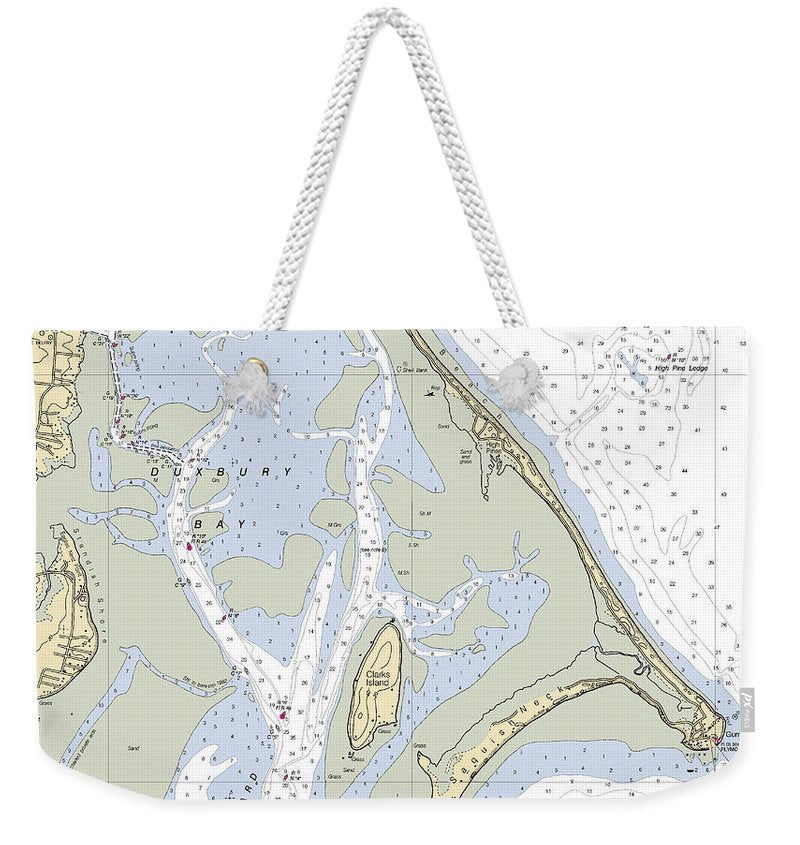 Duxbury Bay-massachusetts Nautical Chart - Weekender Tote Bag