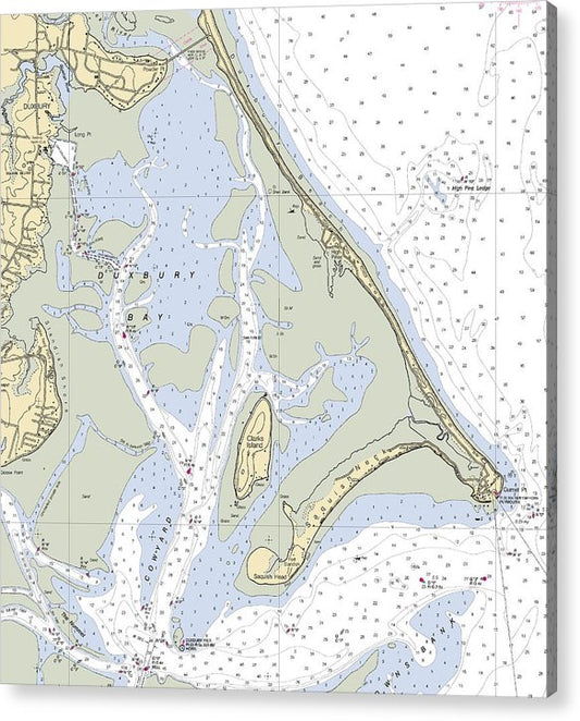Duxbury Bay-Massachusetts Nautical Chart  Acrylic Print