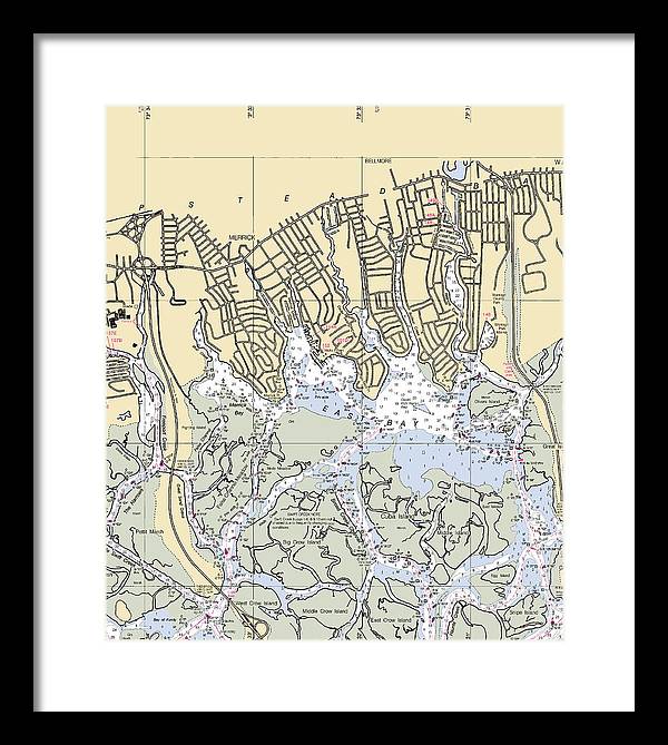 East Bay-new York Nautical Chart - Framed Print