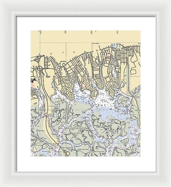 East Bay-new York Nautical Chart - Framed Print