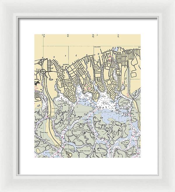 East Bay-new York Nautical Chart - Framed Print