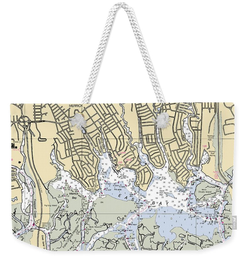 East Bay-new York Nautical Chart - Weekender Tote Bag