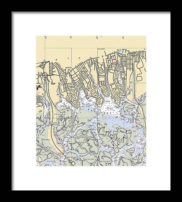 East Bay-new York Nautical Chart - Framed Print