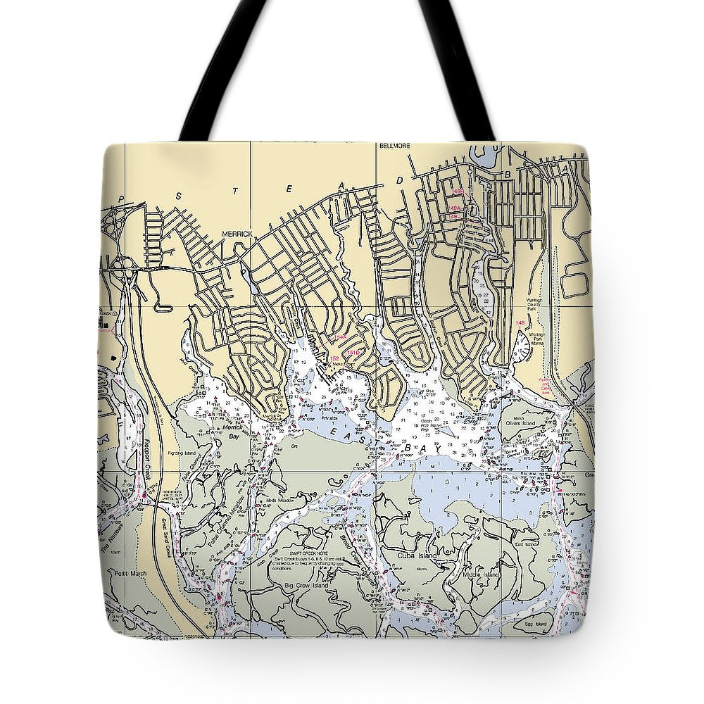 East Bay-new York Nautical Chart - Tote Bag