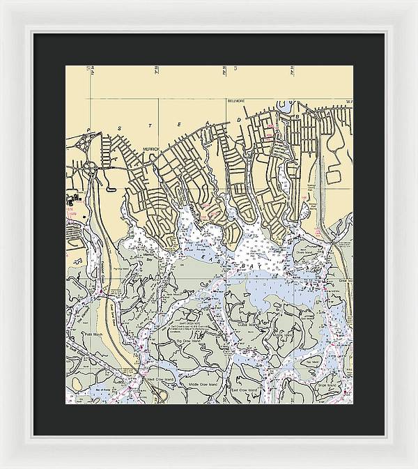 East Bay-new York Nautical Chart - Framed Print