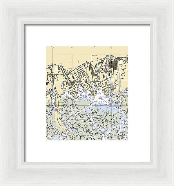 East Bay-new York Nautical Chart - Framed Print