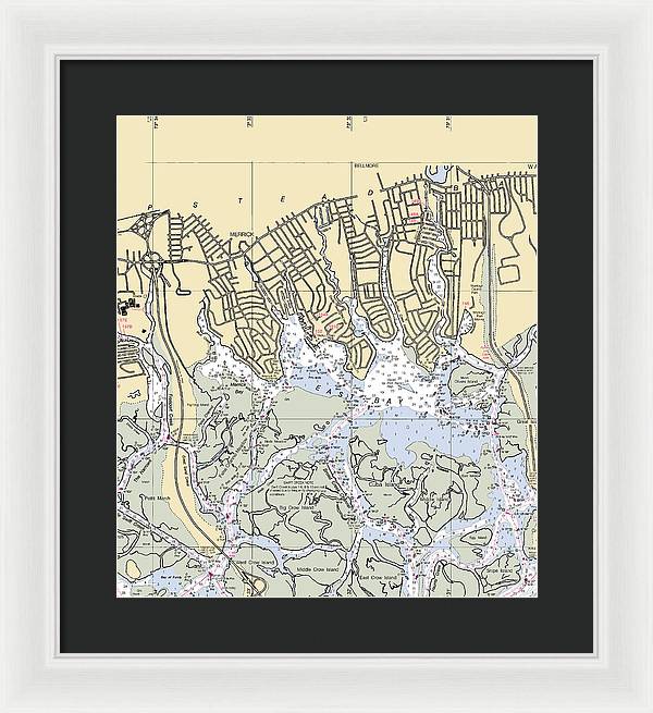 East Bay-new York Nautical Chart - Framed Print