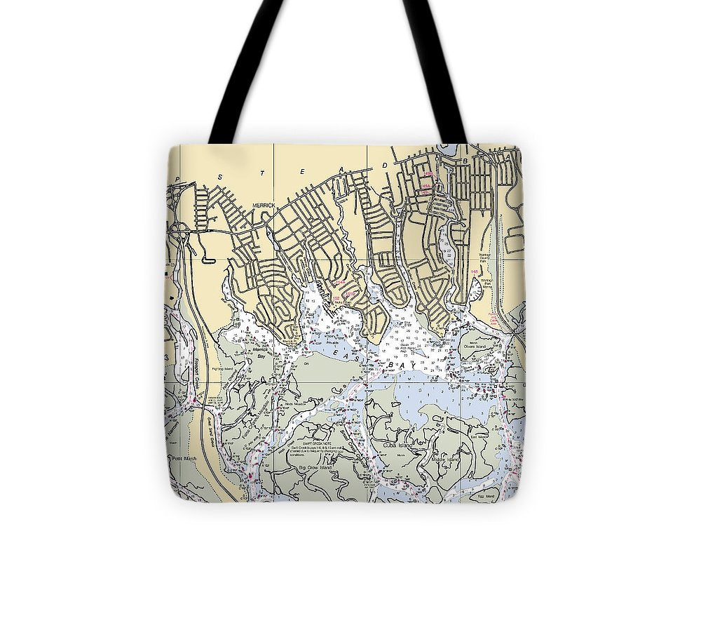 East Bay New York Nautical Chart Tote Bag