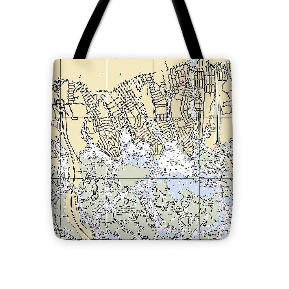 East Bay-new York Nautical Chart - Tote Bag