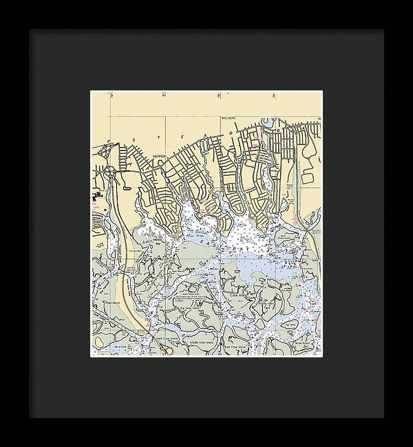 East Bay-new York Nautical Chart - Framed Print