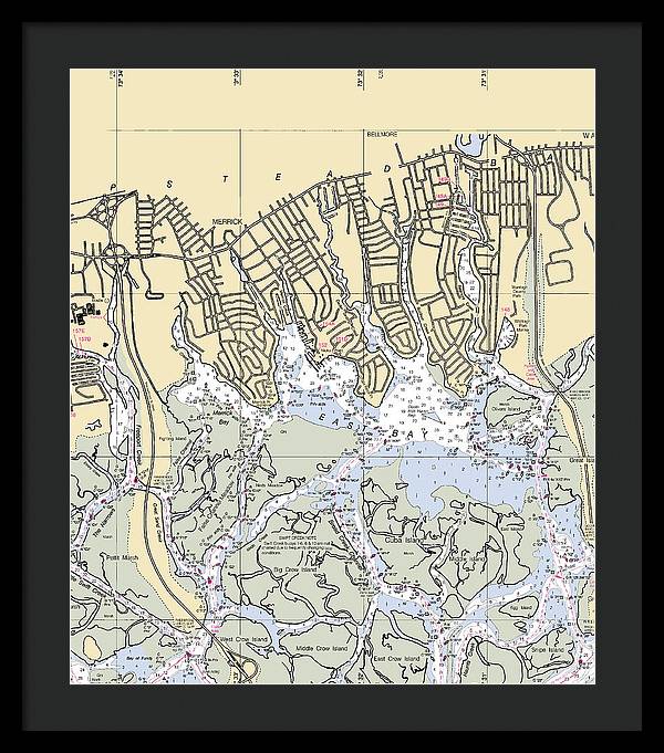 East Bay-new York Nautical Chart - Framed Print