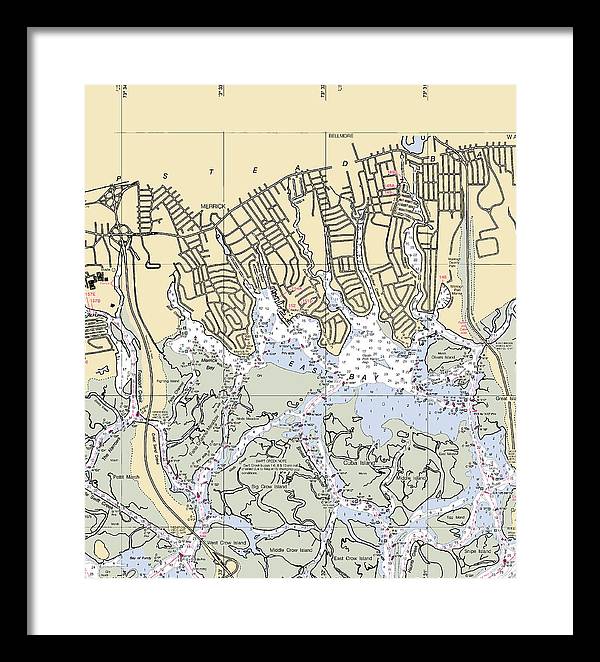 East Bay-new York Nautical Chart - Framed Print