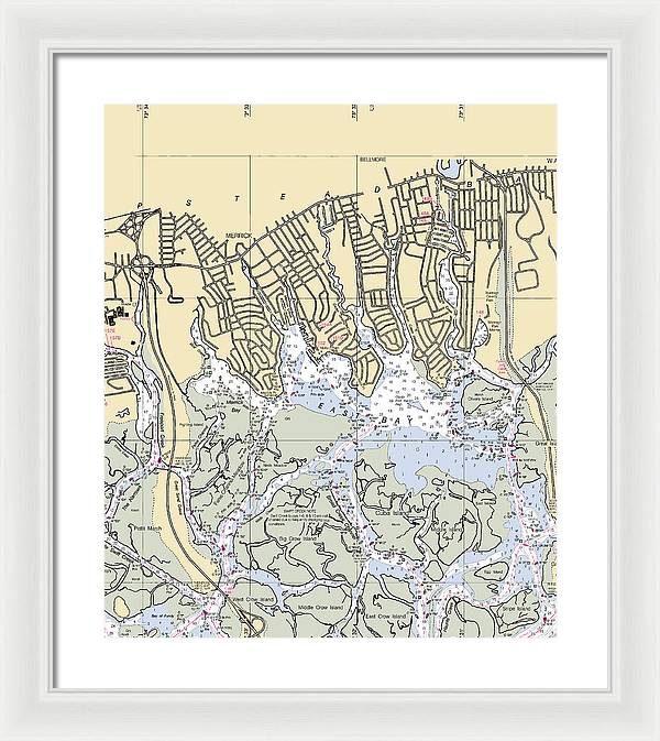 East Bay-new York Nautical Chart - Framed Print