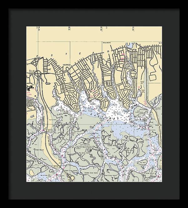 East Bay-new York Nautical Chart - Framed Print