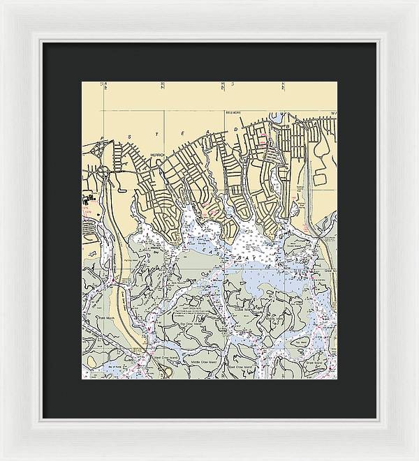 East Bay-new York Nautical Chart - Framed Print