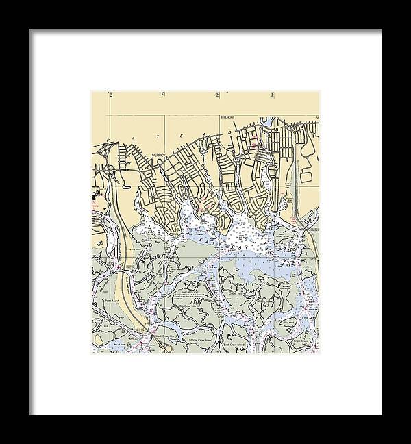 East Bay-new York Nautical Chart - Framed Print