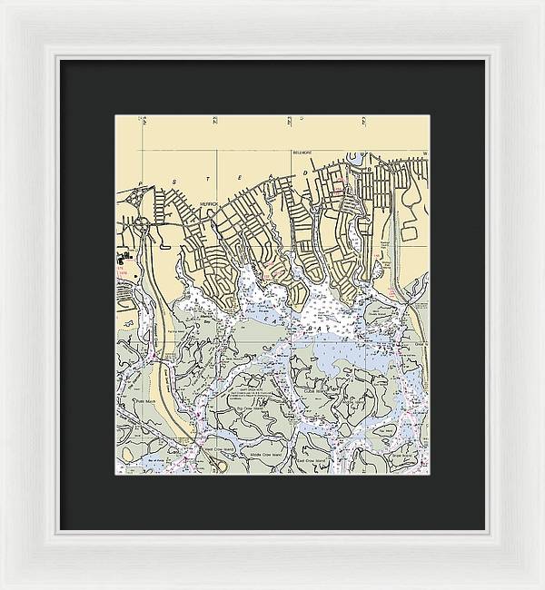 East Bay-new York Nautical Chart - Framed Print