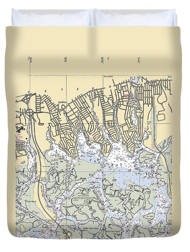 East Bay-new York Nautical Chart - Duvet Cover