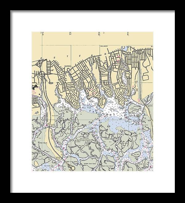 East Bay-new York Nautical Chart - Framed Print