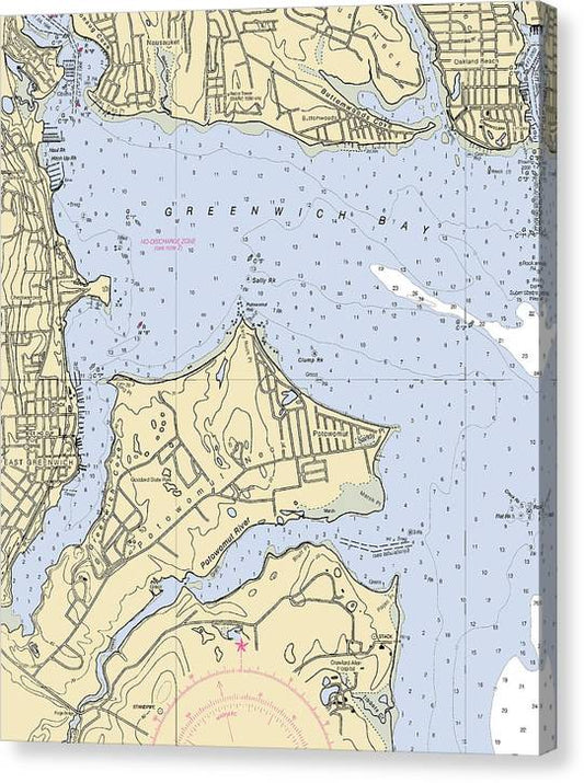 East Greenwich-Rhode Island Nautical Chart Canvas Print