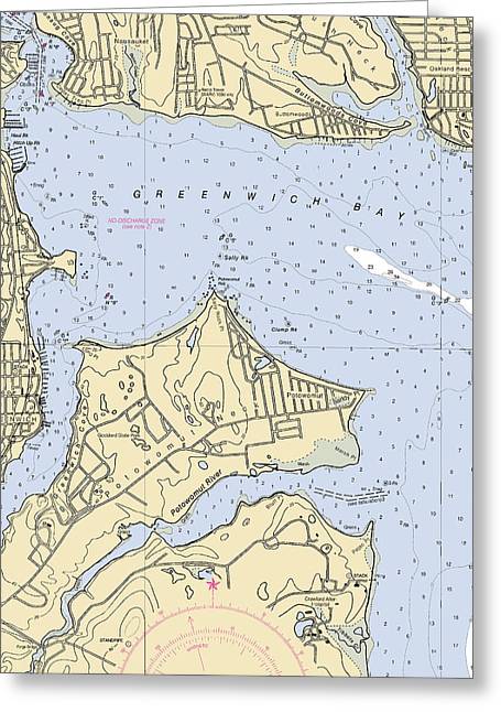 East Greenwich-rhode Island Nautical Chart - Greeting Card