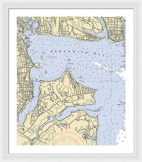 East Greenwich-rhode Island Nautical Chart - Framed Print